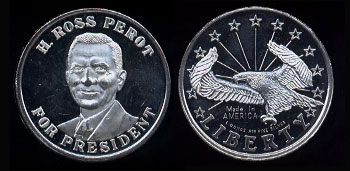 H. Ross Perot For President Silver Round