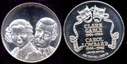 Clark Gabel / Carol Lombard Silver Round