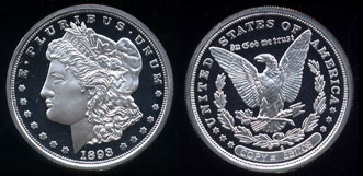 1893 S Morgan Dollar Design 1 Oz.999 Fine Silver