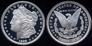 1895 Morgan Dollar Design 1 Oz.999 Fine Silver