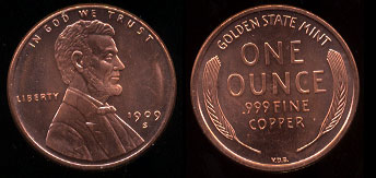 1909 S VDB Commemorative 1 oz .999 Fine Copper