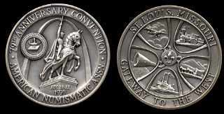 1970 American Numismatic Assn. St. Louis, Missouri Silver Art Medal