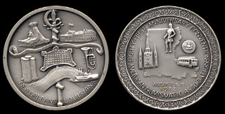  1972 American Numismatic Assn. New Orleans, Louisiana Silver Art Medal