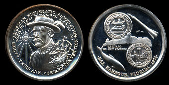 1974 American Numismatic Assn. Bal Harbour, Florida Silver Art Medal