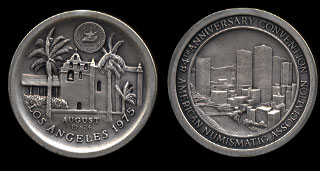 1975 American Numismatic Assn. Los Angeles, California Silver Art Medal