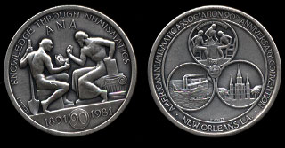 1981 American Numismatic Assn. New Orleans, LA Silver Art Medal