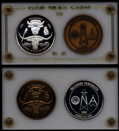  1981 Oklahoma Numiscmatic Association #145 Silver Art Medal