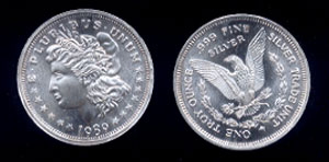 1989 Morgan Dollar Commemorative Copy One Ounce Round