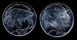 Buffalo Nickel Copy 1/2 Oz. Silver Art Round