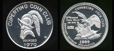 Cupertino Coin Club 19th Annual Show 1989 De Anza College Educate-Develop Numismatics February 25-26 Silver Round