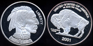 2001 Buffalo Copy # C1425 Silver Plated