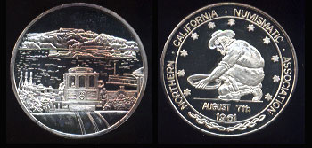 Northern California Numismatic Association August 7, 1961 Silver Round