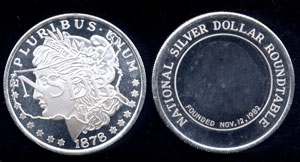 National Silver Dollar Roundtable Silver Round