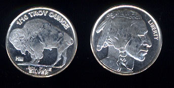 Highland Mint V2 Buffalo NickelV1 1/10 ounce silver round