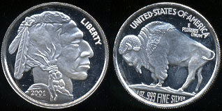 Proof Buffalo Indian Head Silver Round