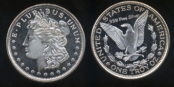 Morgan Dollar Design (A) Proof Silver Round