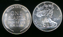 Golden State Mint Walking Liberty Half Design 1/4 Oz. .999 Fine Silver