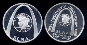 S.L.N.A. 25th Anniversary Silver Medal