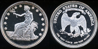 Trade Dollar Proof Silver Round