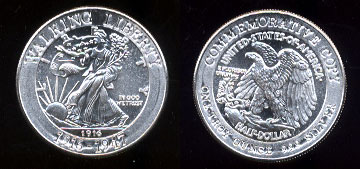 Walking Liberty Design Commemorative Copy 1Oz .999 Fine Silver
