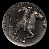 1775 Paul Revere's Midnight Ride Longines Silver Art Round