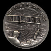 1903 The First Flight Longines Silver Art Round