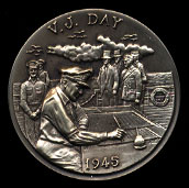 1945 VJ Day Longines Silver Art Round
