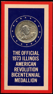 Illinois Iliniwek Official 1973 Illinois Medallion United States Bicentennial 1776-1976 1818-1820 Kaskaskia State Capitol Silver Round