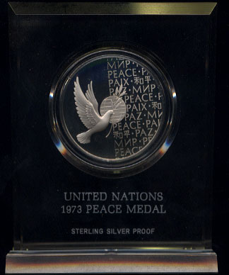 United Nations 1973 Peace Medal 1 Oz Sterling Silver Proof Silver Round
