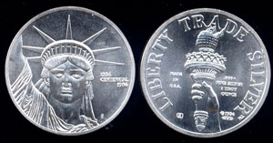 Liberty Trade Silver 1886-1986 Centennial