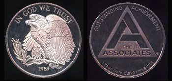 The Associates - 1989 Outstanding Achievement Silver Round