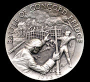 1775 Battle of Concord Bridge Longines Silver Art Round