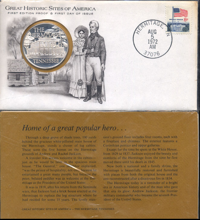  The Hermitage Tennessee 2/3 oz Sterling Silver Round/Stamp FDC
