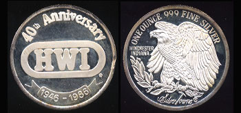 HWI 40th Anniversary 1946 - 1986 Silver Round