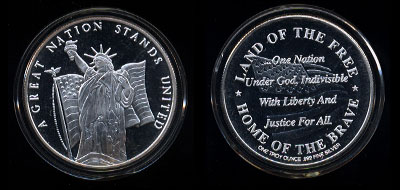 A Great Nation Stands United Silver Round