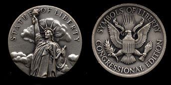 Statue of Liberty Symbols of Liberty Congressional Edtion Silver Art Round