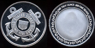 United States Coast Guard 1790 One Troy Ounce of .999 Fine Silver Round