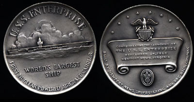 Commemorating the Launching of the U.S.S. Enterprise Silver Art Round