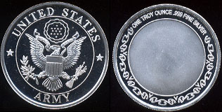United States Army One Ounce of .999 Fine Silver Round