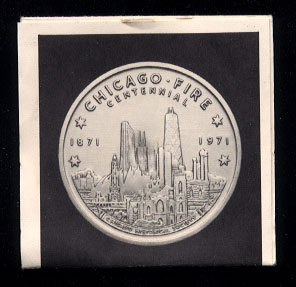 1971 Chicago Fire Centennial 4.41 Troy Ounce .999 Pure Silver Round
