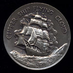1851 Clipper Ship Flying Cloud Longines Silver Art Round