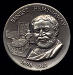 1898-1961 Ernest Hemingway Longines Silver Art Round