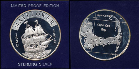 Mayflower 350th Anniversary 1620-1970 43.7 grams .925 Sterling Silver