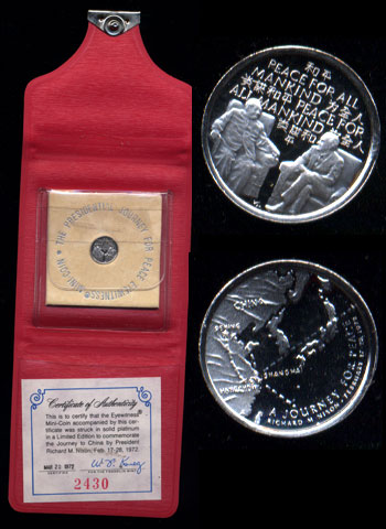 President Nixon's Visit to China Eyewitness Platinum Mini-Coin