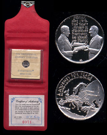President Nixon's Visit to Russia Eyewitness Platinum Mini-Coin