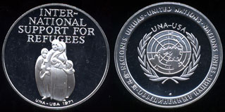 1971 United Nations Refugees Franklin Mint .925 Silver,26.9 grams