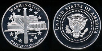 Washington D.C. 1 oz .999 Fine Silver 