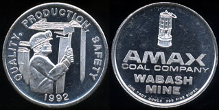 AMAX Coal Company 1992 Wabash Mine Safety Silver round></CENTER></P>

      <P><CENTER><B>$50.00</B></CENTER></P>

      <P><CENTER></FORM>
<FORM TARGET=