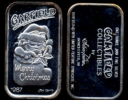 ST-42 Garfield Merry Christmas silver artbar