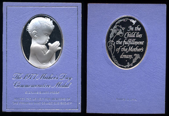1977 Mother's Day Sterling Silver Minted By The Franklin Mint